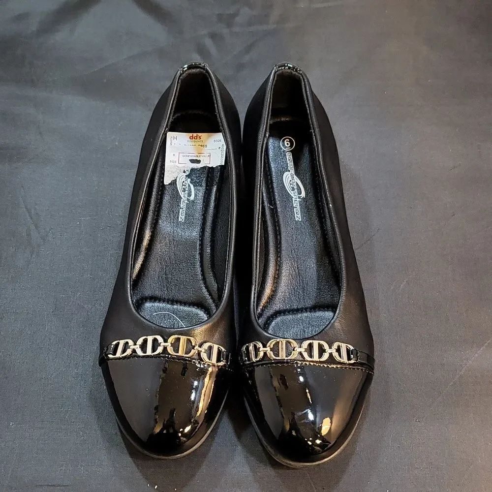 BRAND NEW COMFORT STREND LOW WEDGEβROUND TOE SLIP-ON WOMEN"S SHOE